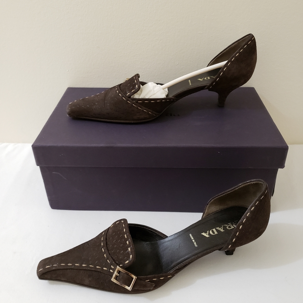 Prada Vintage Suede Mules 35.5